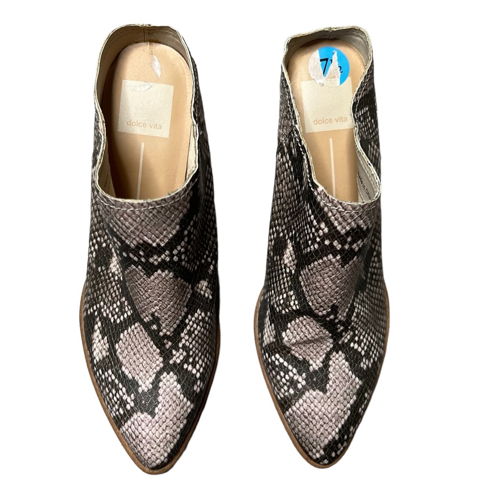 Dolce Vita Roya Raven snake skin python mule size 7.5 slip on - Picture 6 of 10